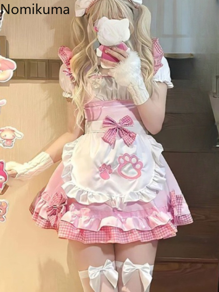 Robe japonaise pour femme, robes d'été pour femmes, style Lolita, 2026 Vestidos De Mujer, mode douce, mini-robe d'été pour cosplay, 49E309