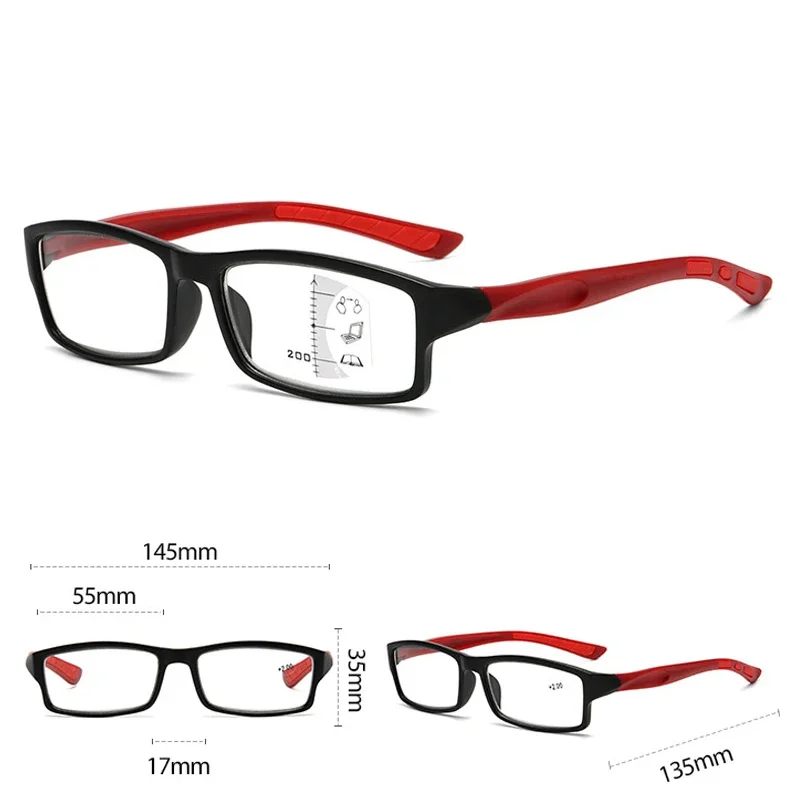 Lunettes de lecture multifocales Vintage pour hommes et femmes, nouvelle tendance, rectangulaires, progressives, couleur à la mode, vue lointaine, sport presbytie
