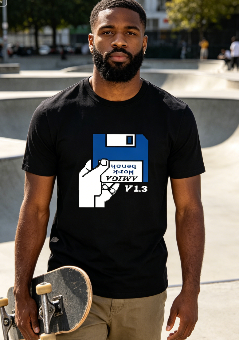 Nouveau t-shirt noir pour hommes, t-shirt unisexe Amiga Workbench, t-shirt imprimé, t-shirt d'été, t-shirt grande taille