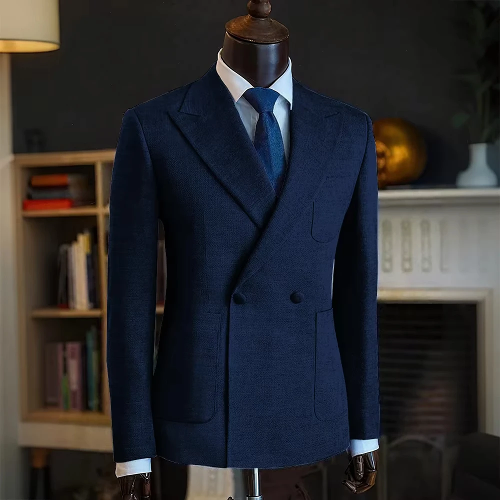 Blazer de luxe pour homme, 1 pièce, veste de costume à simple boutonnage, classique, pour occasions formelles, vêtements masculins de haute qualité, manteaux sportifs