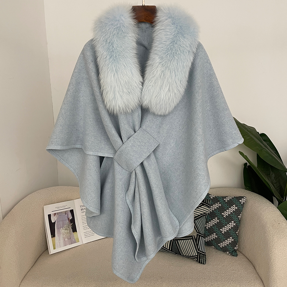 Printemps lanterne écharpe femme réel manteau de fourrure femmes Cape Poncho hiver chaud châle concepteur épaississement BPashmina Cape étole manteaux de fourrure