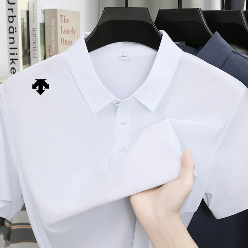 Polo brodé pour homme - Haut de sport élégant, confortable et respirant, t-shirt décontracté haut de gamme pour l'été - Chemise pour homme