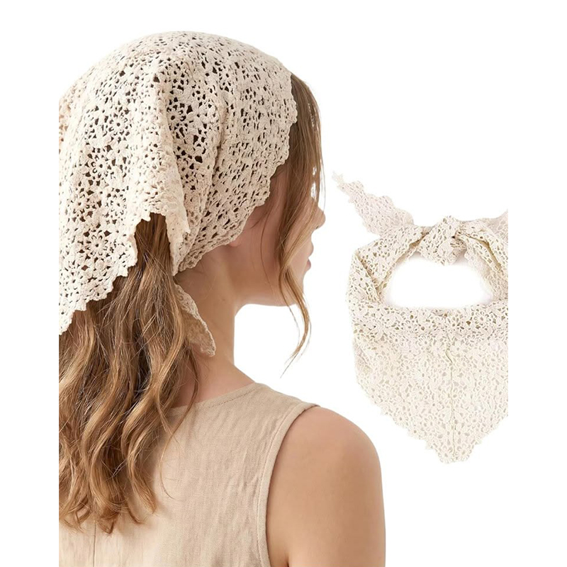 Écharpe en dentelle florale pour femmes, foulard adapté aux fêtes sur la plage, occasions formelles, bandana pour femmes, tenues d'été, bandeau pour cheveux de plage