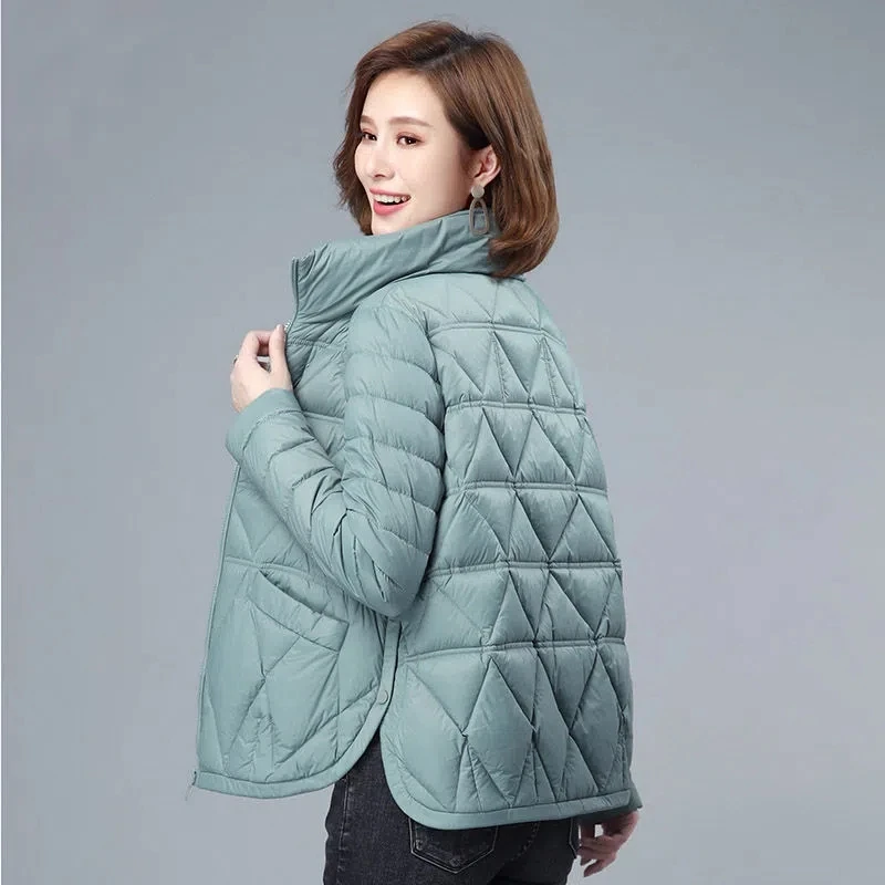 Manteau matelassé décontracté pour femme, léger, court, en duvet et coton, nouvelle mode, grande taille, automne, 2026