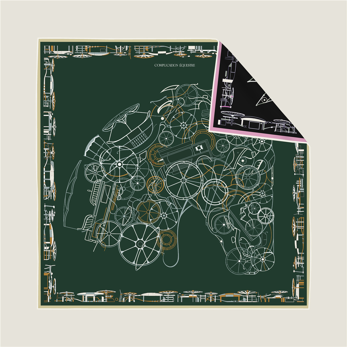 Foulard bandeau imprimé double face pour femmes, nouvelle marque, mode 90x90cm, Hijab en soie, Bandana, Protection solaire, châle