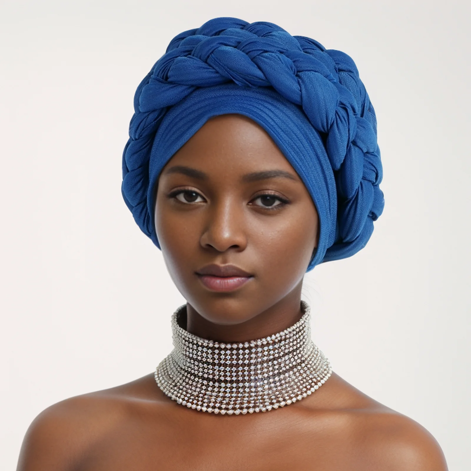 Turban à double tresse Halo pour femmes, enveloppes de sauna africaines déjà fabriquées, pièce de sauna de fête nigériane, chapeau de coiffure, écharpe de sauna féminine, bonnet