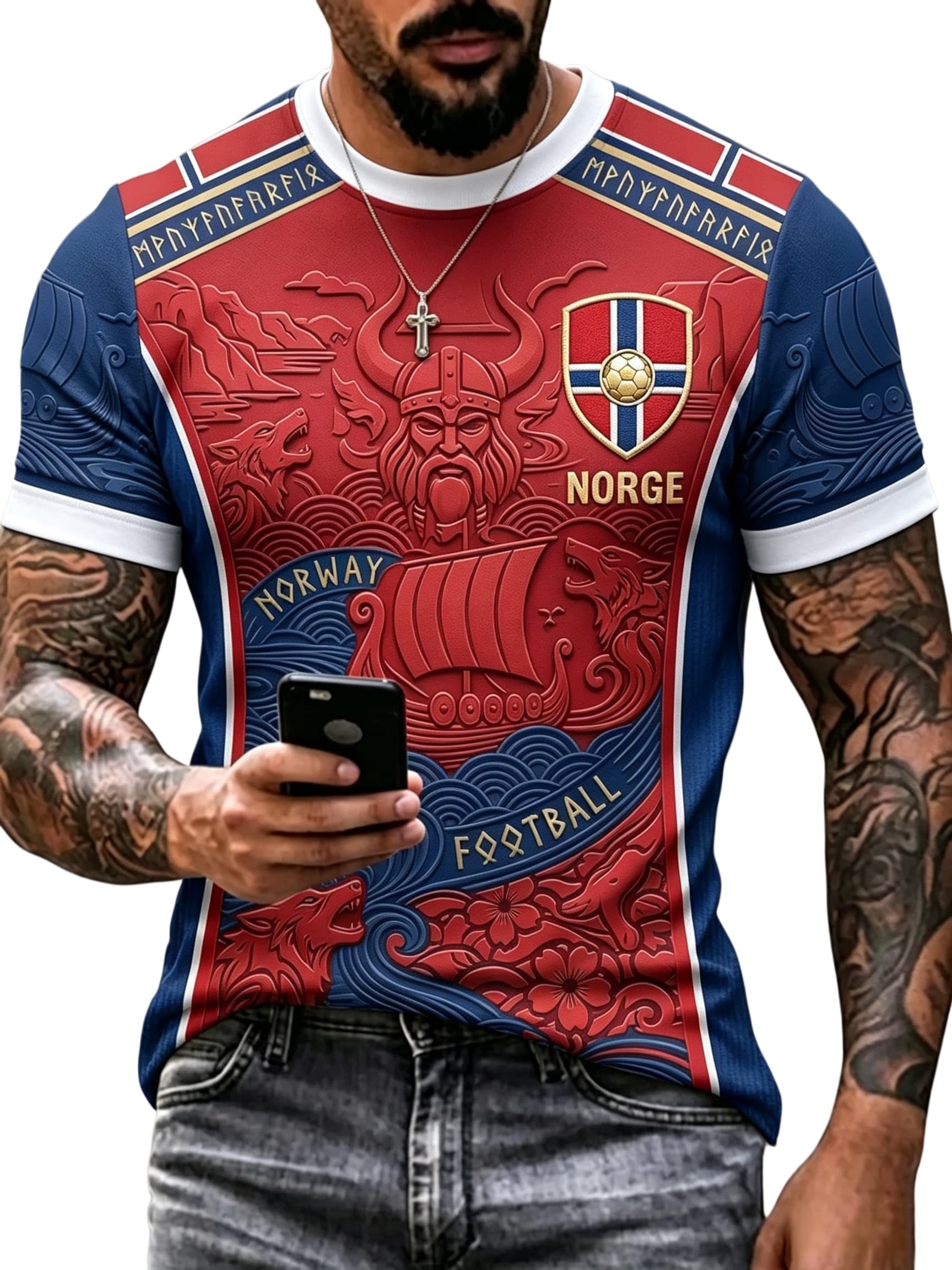 2026 Maillot Viking Norvégien Imprimé en 3D Homme Femme T-shirt Sportif d'Été pour Activités de Plein Air Respirant Séchage Rapide Vêtement Streetwear