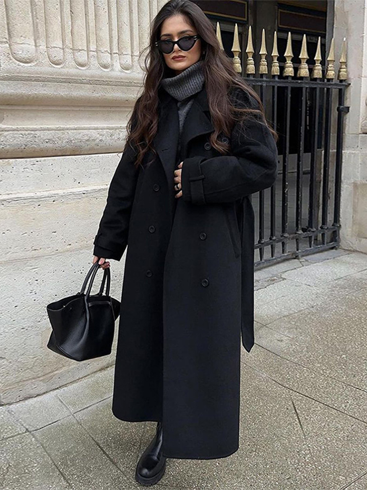 Manteau en laine avec pompon GNE, pardessus en tweed double face, col montant frangé, laine Everak, léger, luxe français, hiver