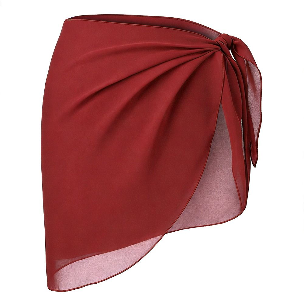Robe de plage en mousseline de soie courte avec protection UPF, paréo en tissu transparent, design polyvalent, jupe de plage, tenue de plage