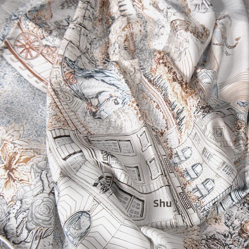Nouveau 90cm foulard en soie 100% soie véritable femmes grand polyvalent automne hiver cadeau écharpe à la mode toutes les saisons écharpe