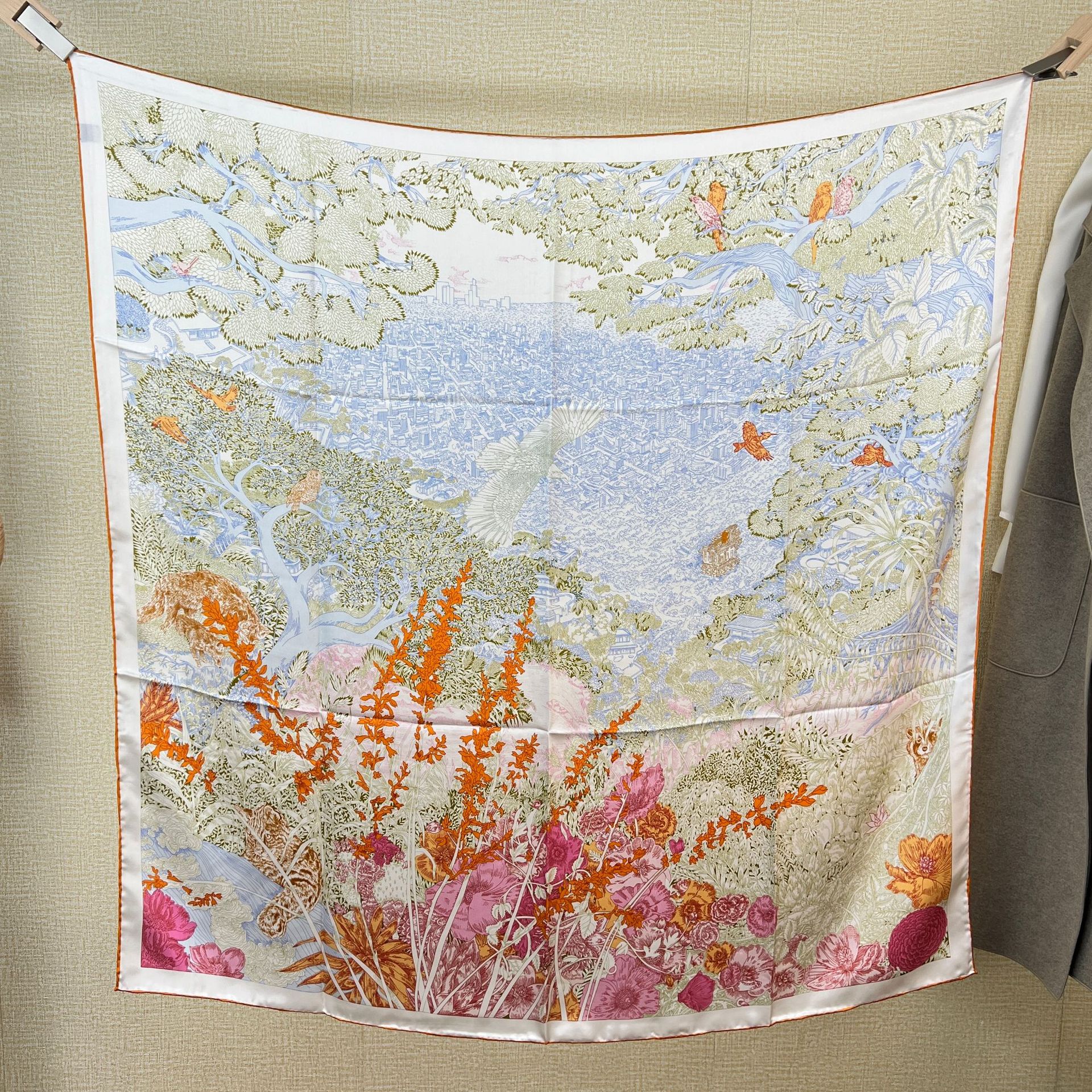 Écharpe 100% Soie de Mûrier de Hangzhou, Cadeau, Soie Respirante, Grande Écharpe Carrée 110x110cm pour Femme, Bandeau Polyvalent