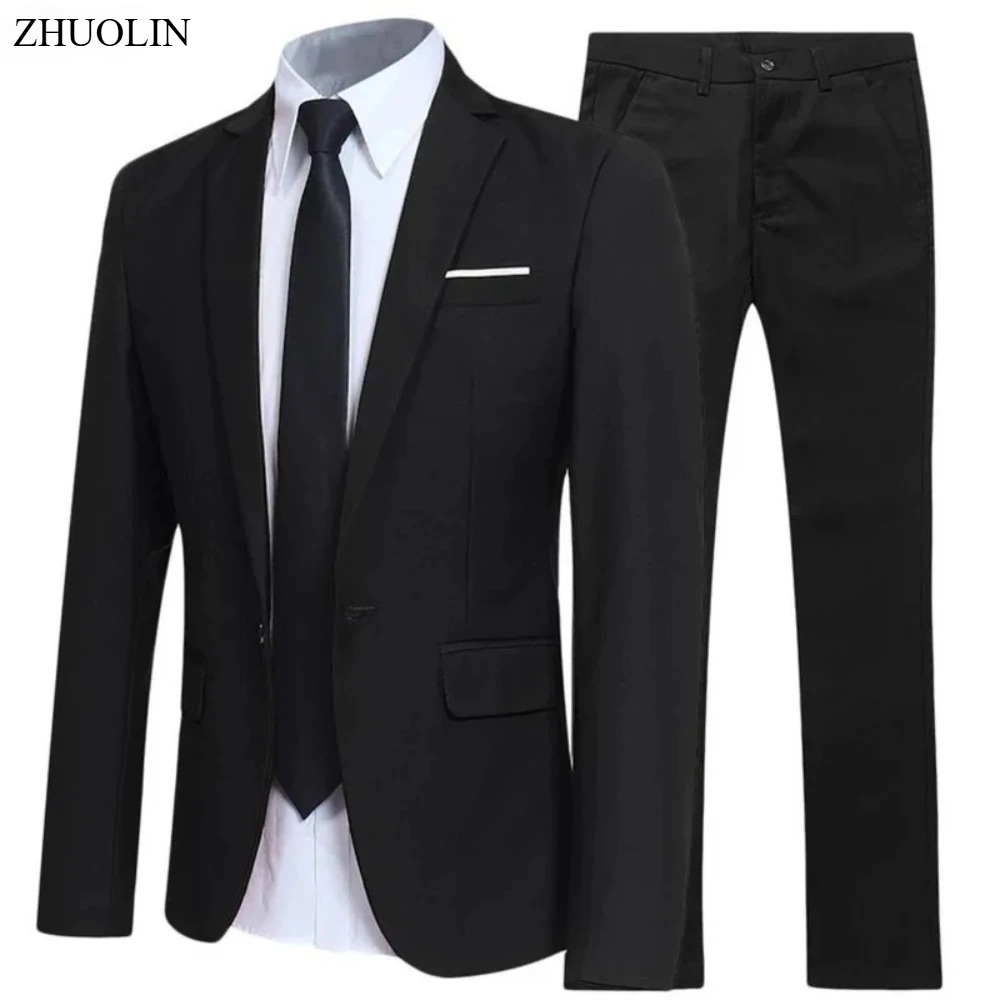 Costumes pour hommes, ensemble 2 pièces, vestes élégantes, pantalons de mariage, blazer Slim Fit, tenue formelle, mode classique, Costume complet 2025