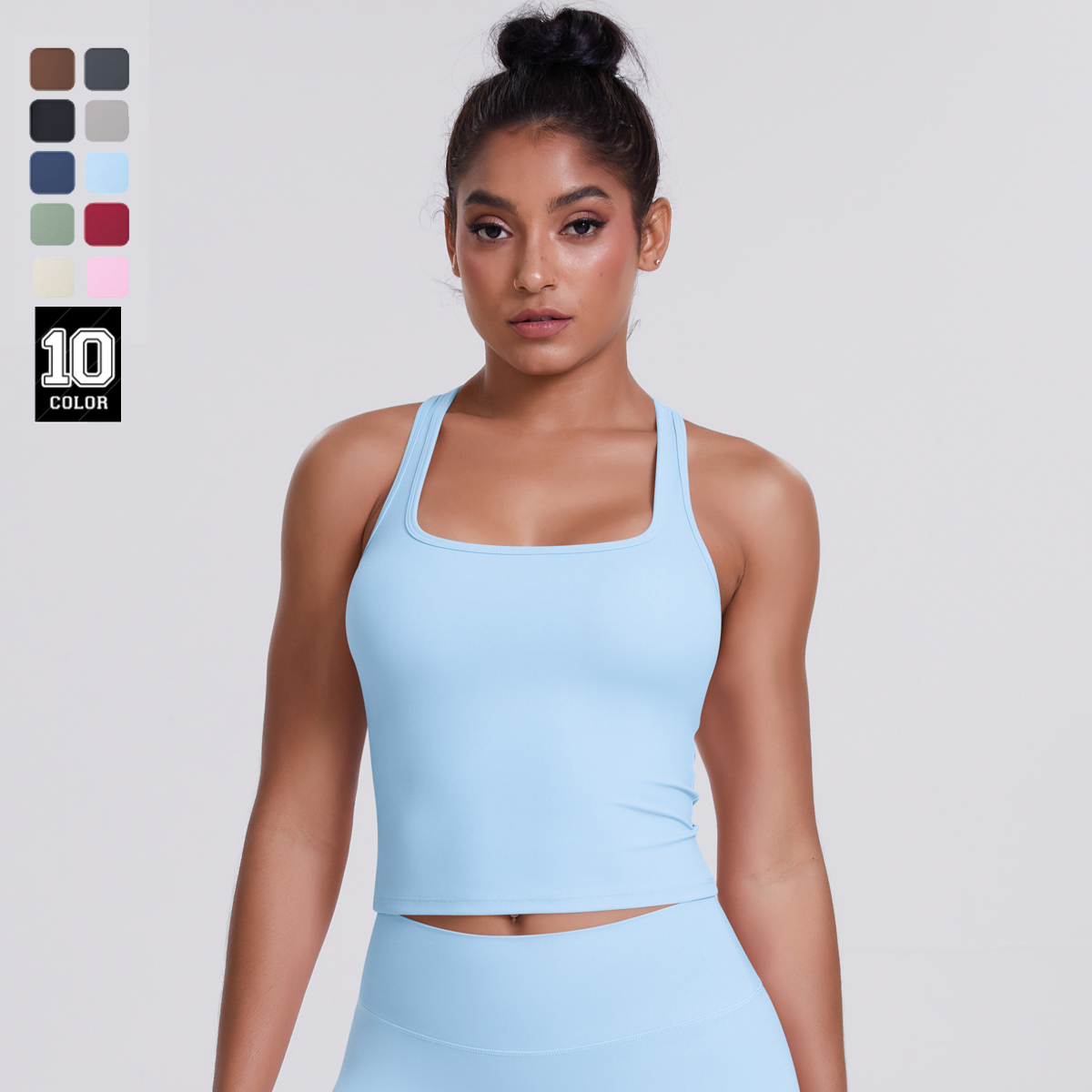 Soutien-gorge de sport pour femme haute performance, extensible, pour la gym, l'entraînement, la course et le yoga, avec effet push-up, style débardeur