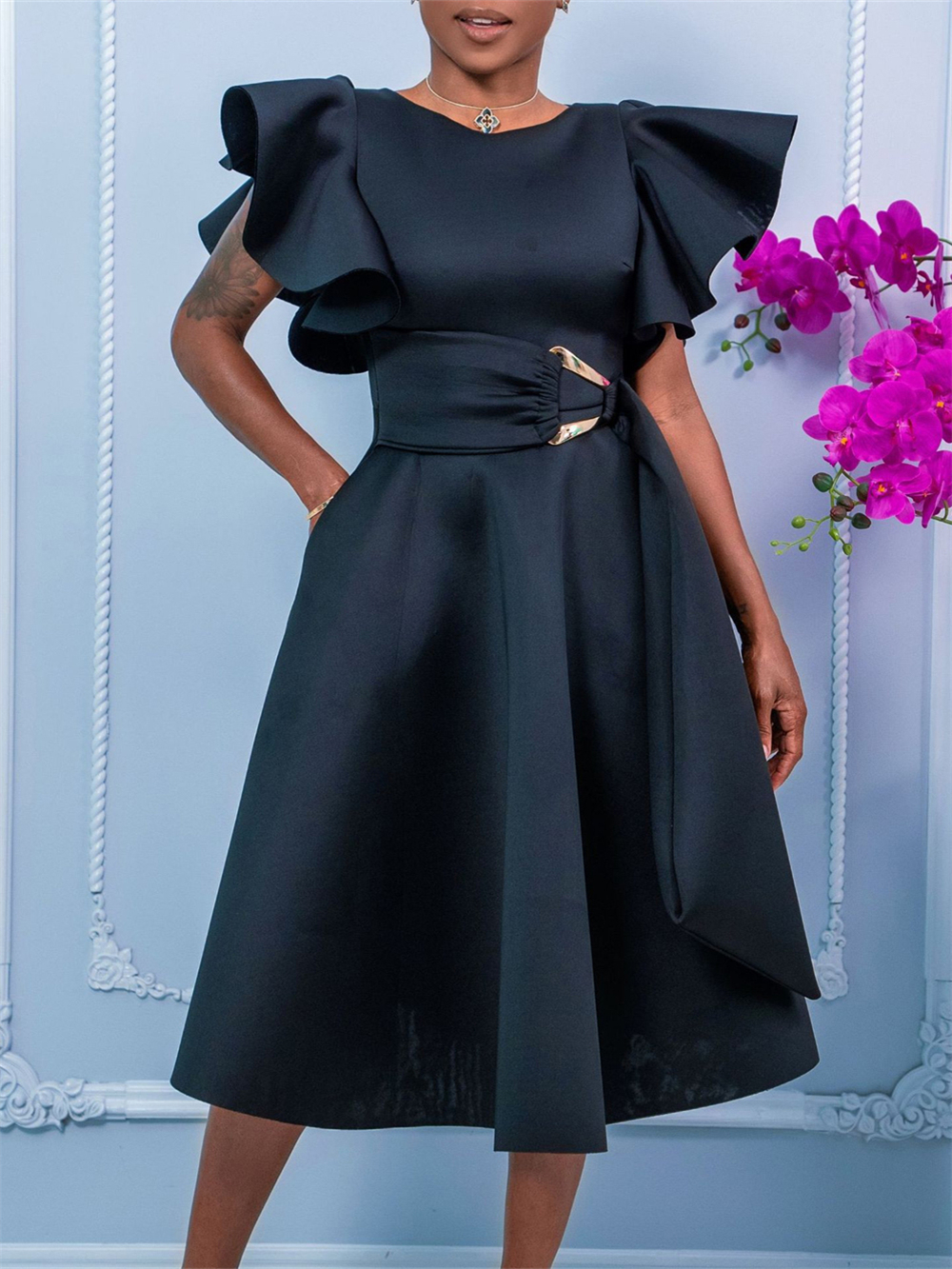 Robes d'été 2026 pour femmes, maxi-robe à volants et manches courtes, vêtements africains turcs, robes de soirée pour mariage, anniversaire, bal de promo