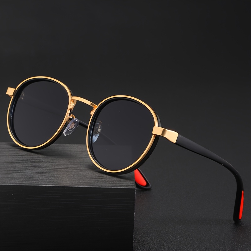 1 paire de lunettes rondes simples et tendance, accessoire photo unisexe, plusieurs couleurs disponibles