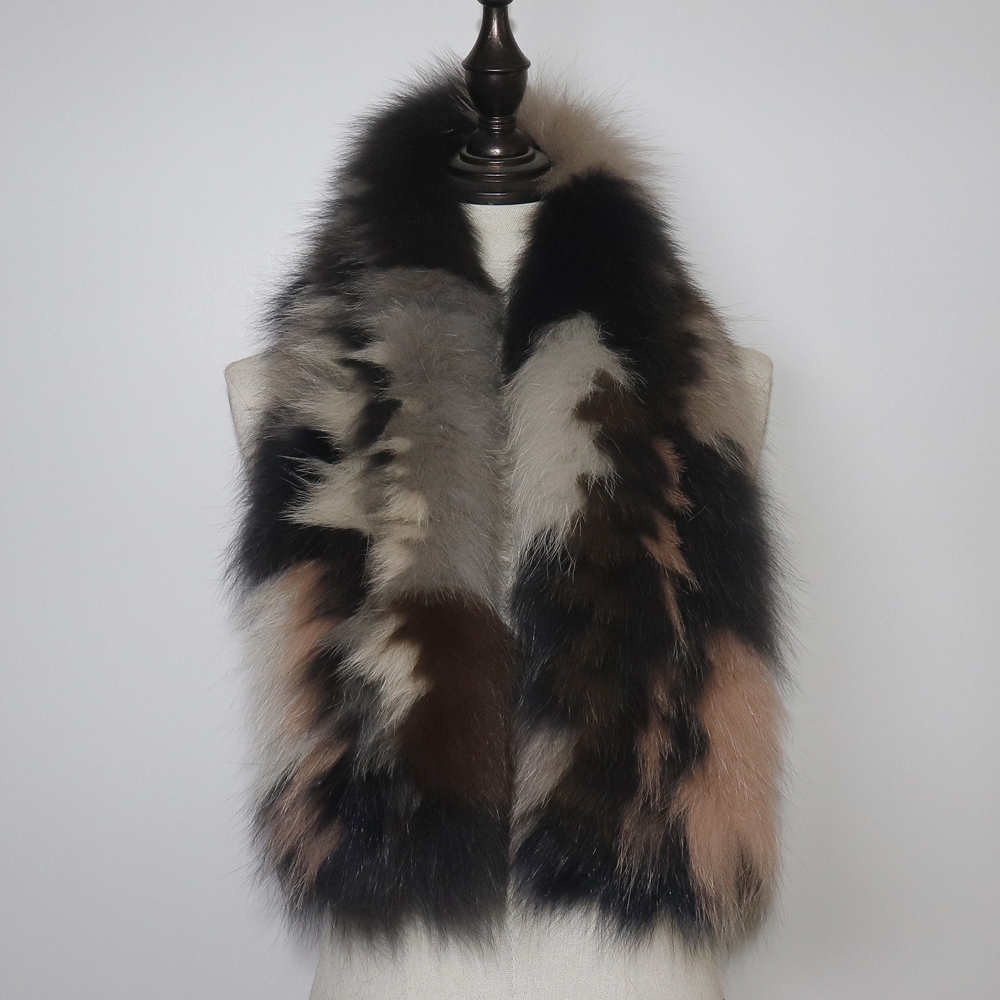 Nouveau hiver femmes tricoté véritable fourrure de renard foulards en plein air chaud dame qualité 100% véritable fourrure de renard silencieux naturel doux fourrure de renard écharpe