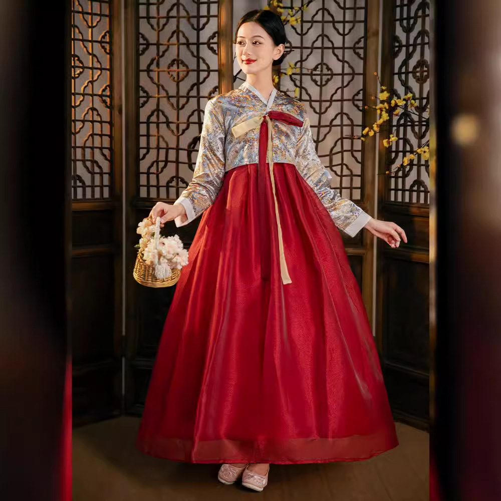 Vêtements coréens authentiques haut de gamme, robe ethnique pour femmes, Yanji, photographie de voyage, danse, robe traditionnelle coréenne, Hanbok