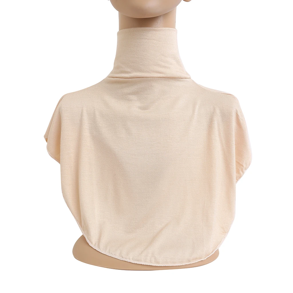 1PC Snood en jersey modal pour femme, col montant intégral, fausse écharpe à col roulé, accessoire vestimentaire islamique pour femmes