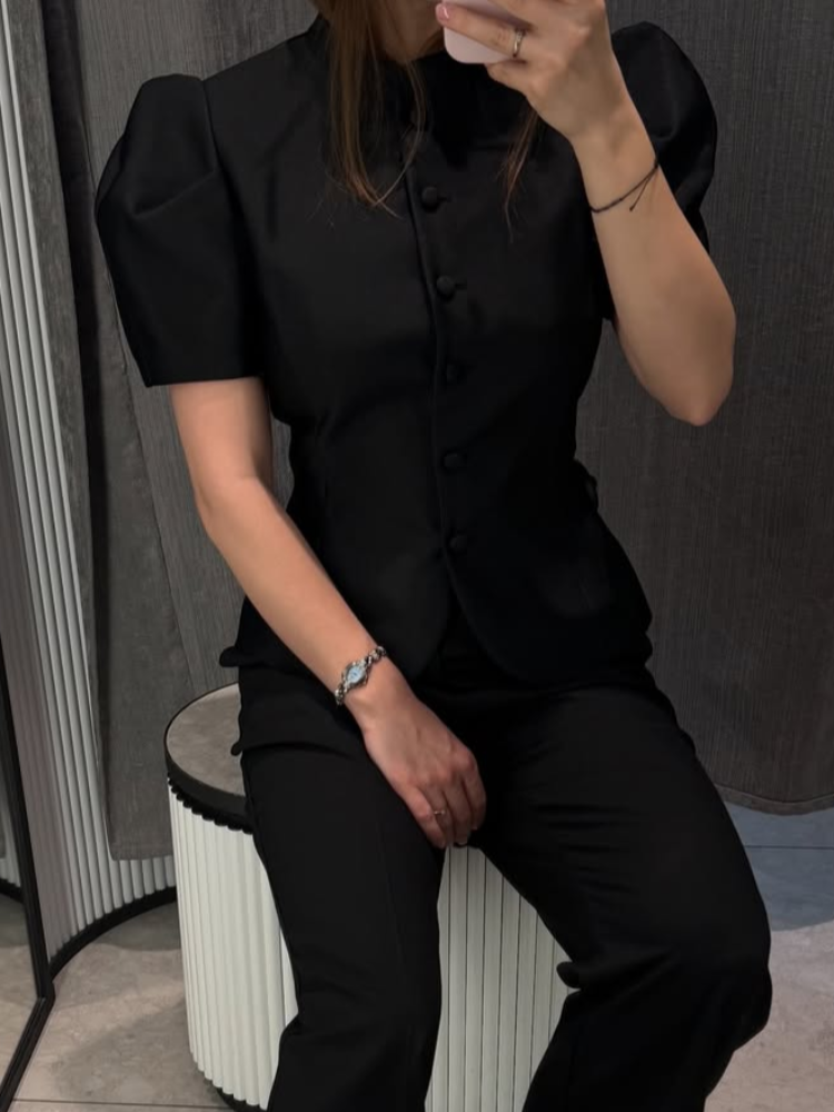 Ensemble deux pièces sexy pour femme : haut court asymétrique transparent à imprimé floral et pantalon large – Style urbain