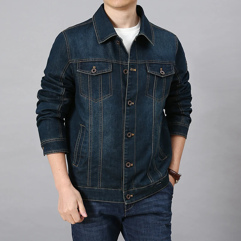 Veste en jean décontractée pour hommes, manteau en jean de style printemps et automne, veste en jean légère, veste en jean rétro multi-sacs pour hommes