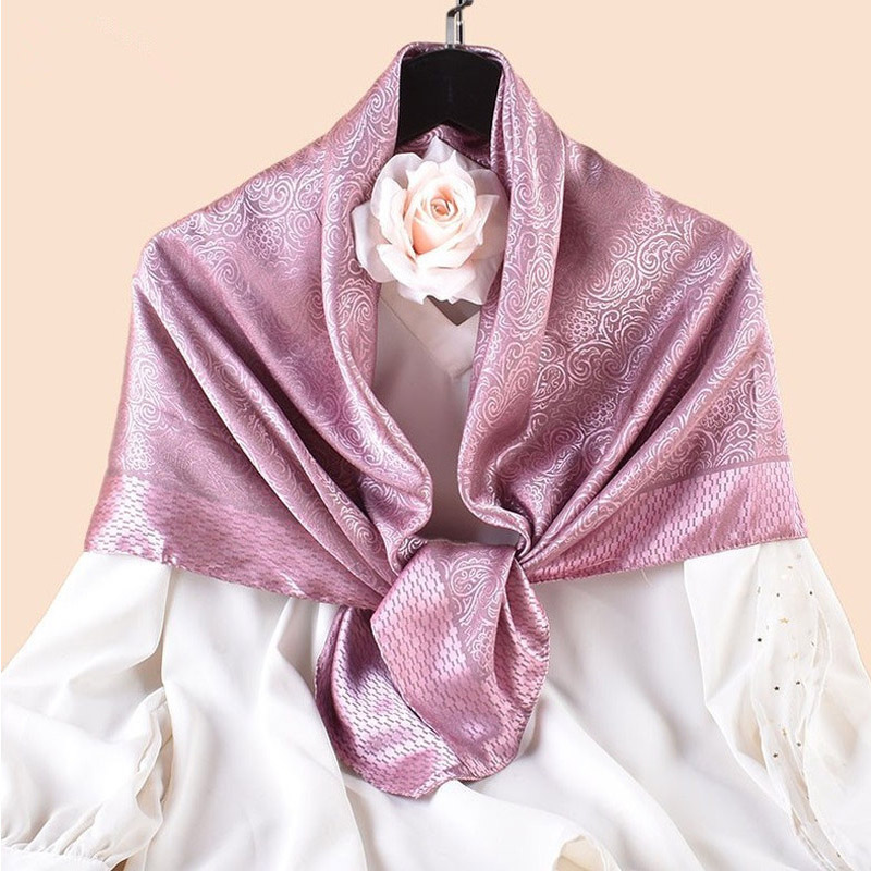 Foulard carré en soie imprimé Floral de luxe pour femmes, Foulard en Satin doux, Hijab, bandeau pour dames, sac Ribbo 90x90cm