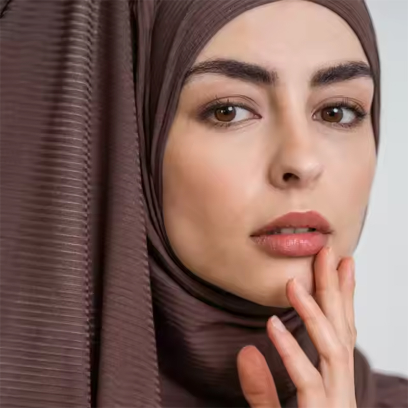 Hijabs plissés en jersey tricoté pour femmes musulmanes, écharpes unies, foulards doux, voiles pour la tête