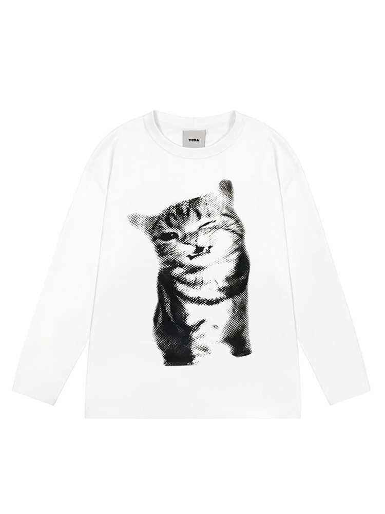 T-shirt à manches longues pour hommes, en coton, avec motif graphique, surdimensionné, esthétique vintage, mode coréenne, hauts, t-shirts, streetwear Y2k, vêtements unisexes