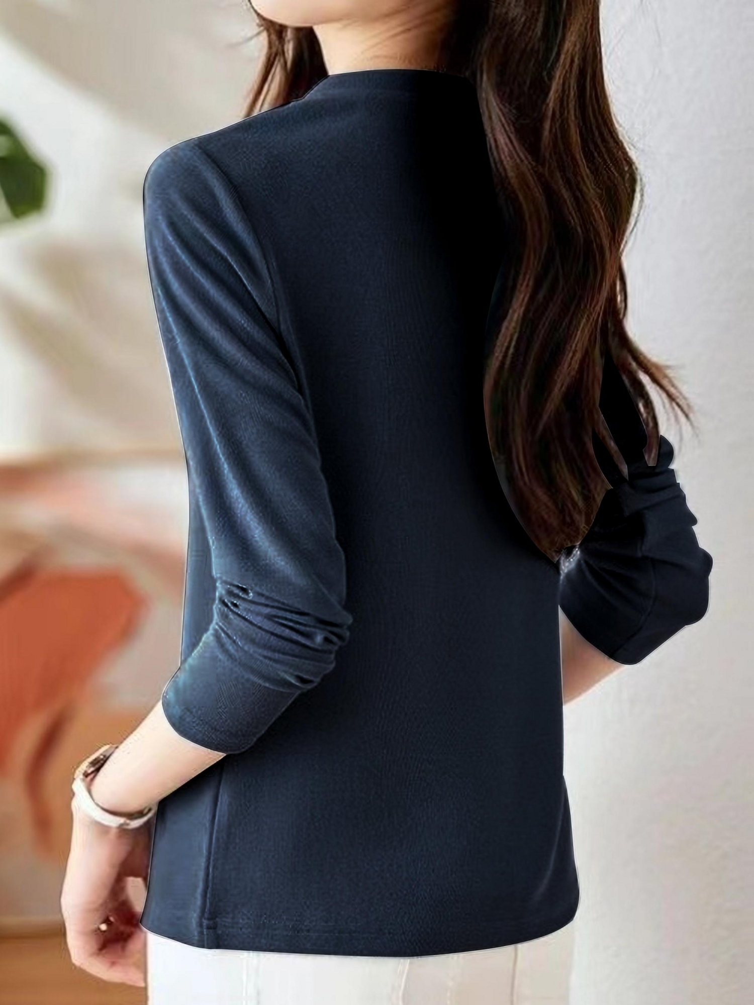 T-shirt à capuche élégant pour femme – Manches longues, semi-transparent, mélange polyester et élasthanne, lavable en machine – Parfait pour le printemps/automne