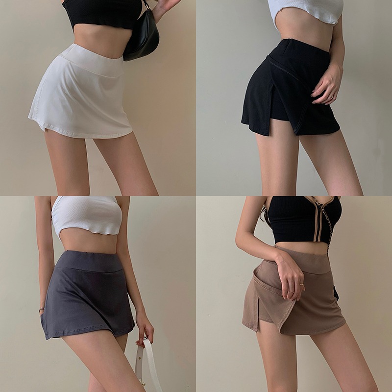 Jupe de tennis pour femme, taille haute, sexy, moulante, courte, style Y2K, avec fente, coupe trapèze, mini-jupe de sport d'été