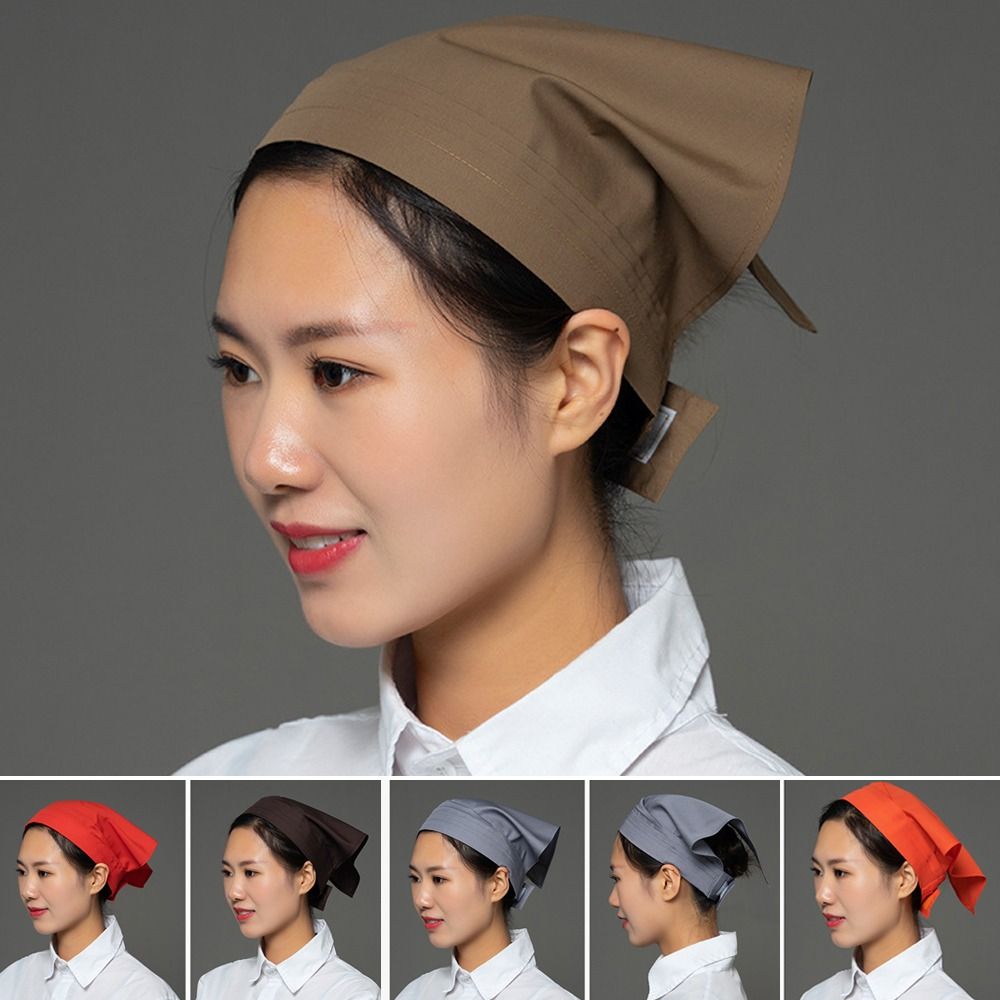 Serveur de cheveux groupé Triangle bandeau anti-fumée poussière respirant chapeau de travail vêtements de travail cuisine enveloppement cheveux chapeau cantine restauration