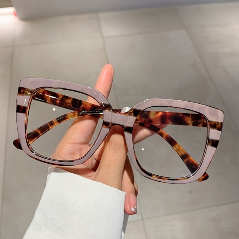 Lunettes vintage surdimensionnées à monture noire anti-lumière bleue pour femmes, lunettes d'ordinateur à monture complète, protection oculaire transparente