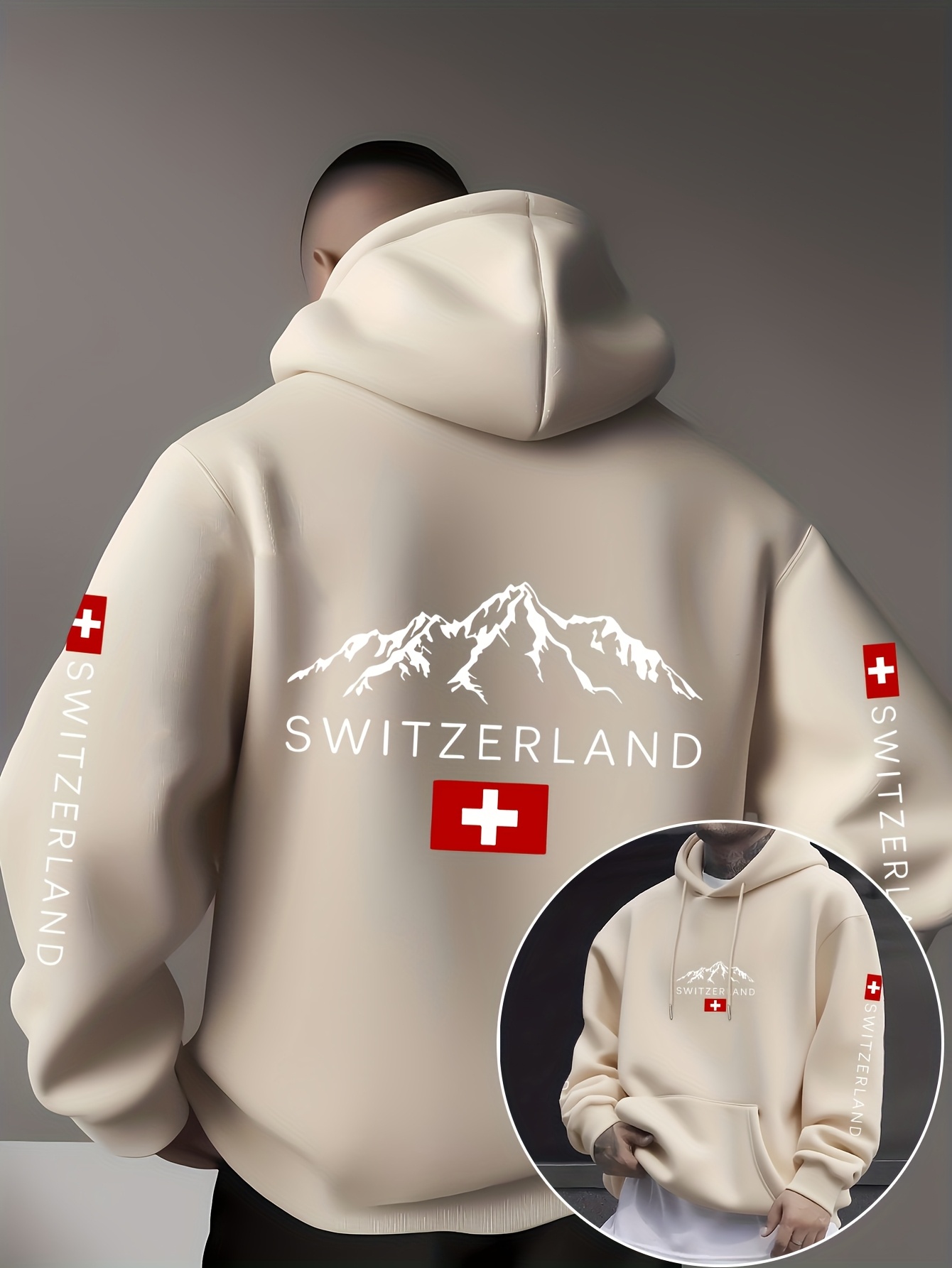 Sweat-shirt à capuche unisexe avec imprimé montagne Suisse, sport, extérieur, décontracté, streetwear, hip-hop, équipe de course, automne-hiver