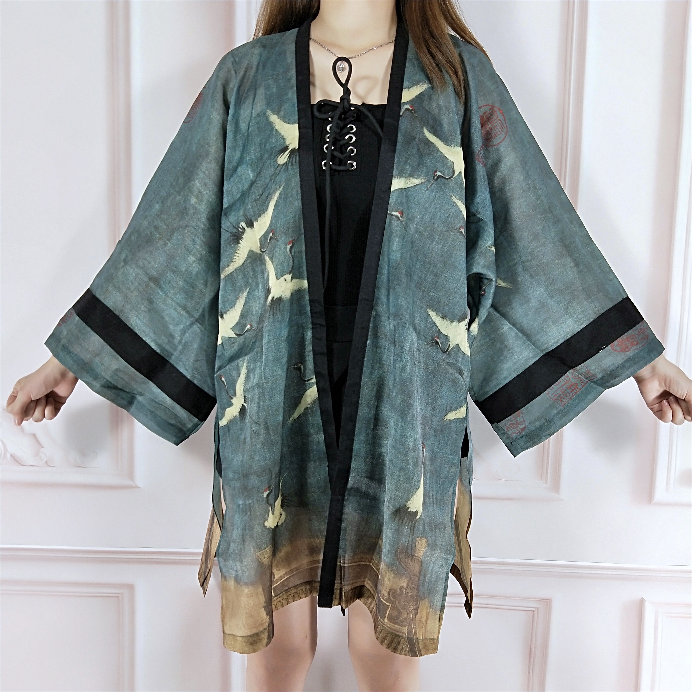 Cardigan Kimono japonais Vintage, ceinture ample, ceintures fendues, vêtements d'extérieur élégants pour femmes, veste d'été, manteau, chemisier, chemise haute