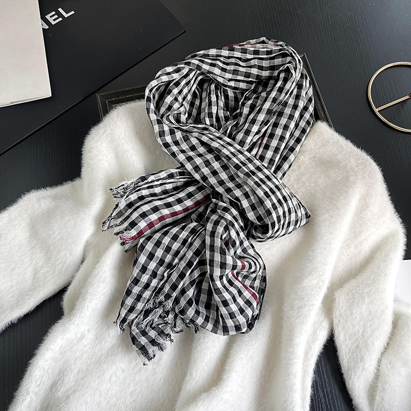 Écharpe de luxe en coton et lin pour femme, Foulard chaud d'automne, Pashmina, doux, Bufanda, silencieux