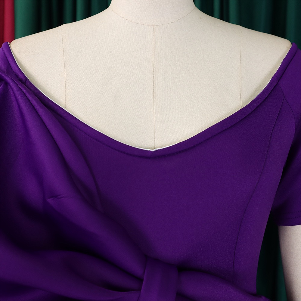Robes de soirée élégantes pour femmes, col en V, manches courtes, grand nœud décoratif, gaine fendue sur le côté, longueur de rinçage, robe de soirée de luxe, nouveau, 2024