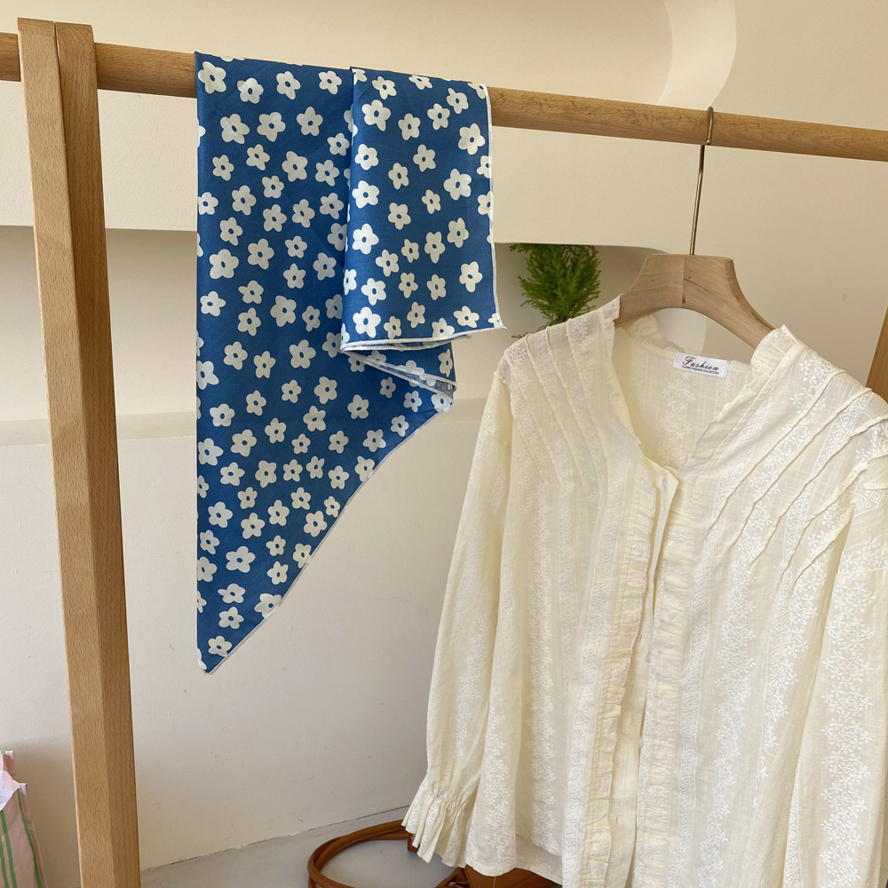 Mouchoir de mode femmes coton foulards petites enveloppes mignon Bandana foulards imprimé fleuri foulard cheveux écharpe 55*55CM