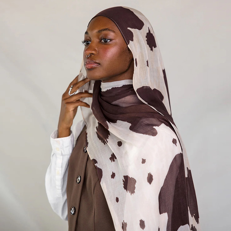 Hijabs bohème imprimé cerf pour femmes, châle aquarelle, doux, musulman, foulard en coton Modal, Ramanda, cadeau du nouvel an 2026