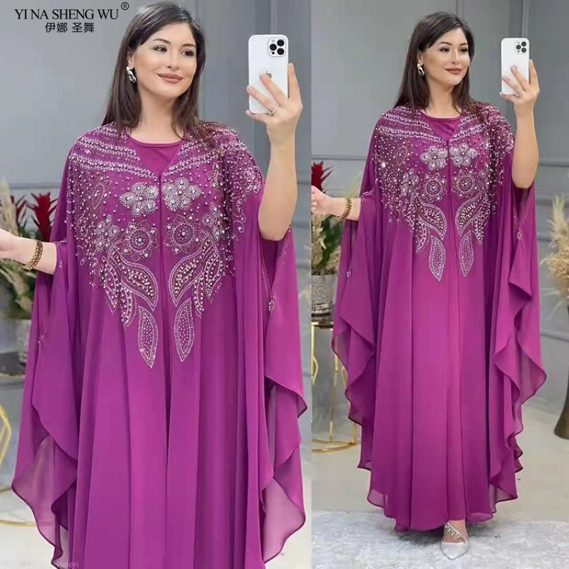 Robe Longue de brevdu Ventre pour Femme, Tenue Musulmane, Costume de Spectacle, Ensemble de 2 Pièces, Khalegy, Nouveau Style