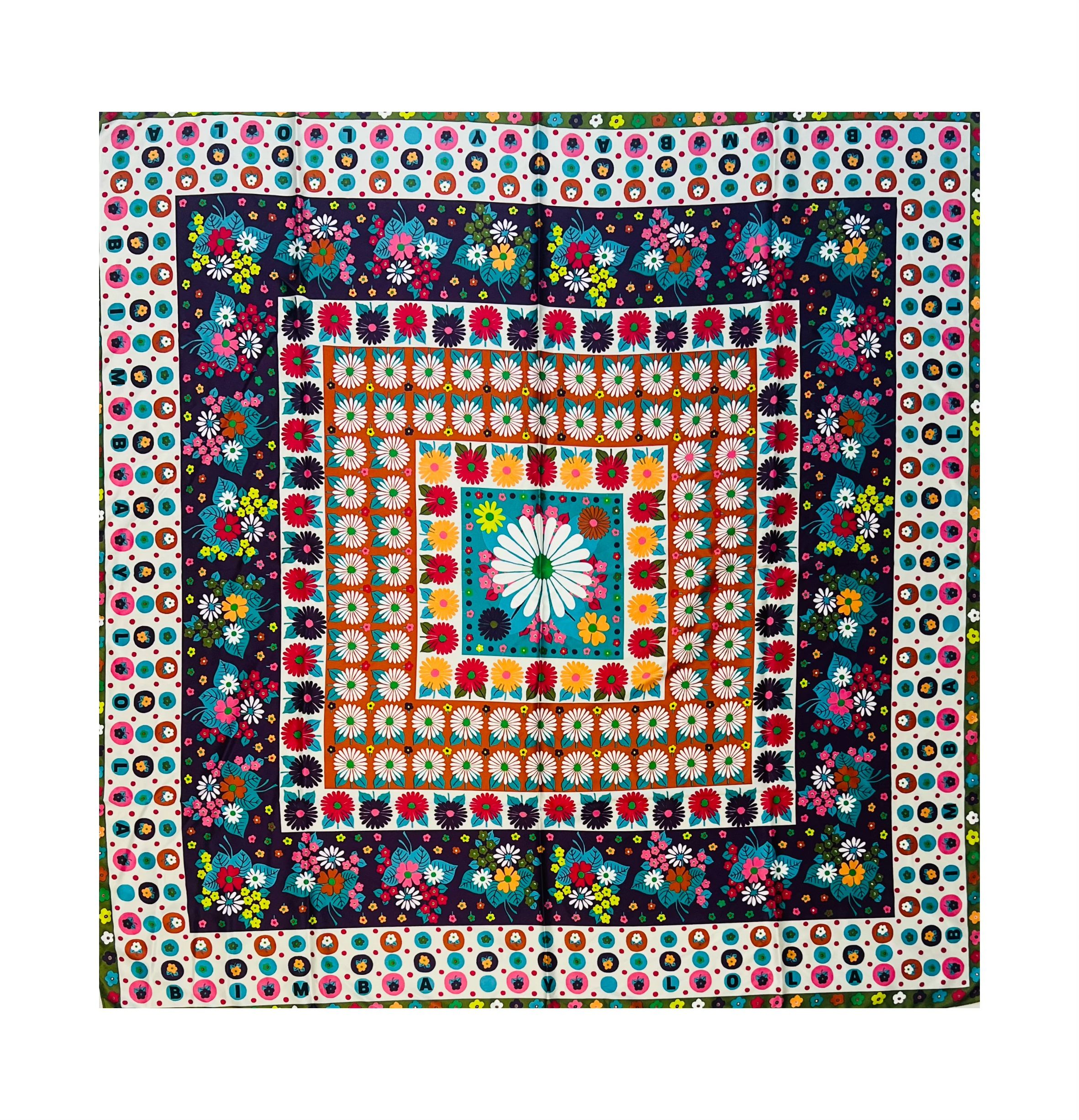 Écharpes en soie pour femmes, foulards de luxe haut de gamme 	 Écharpe carrée au design graffiti, 120cm X 120cm, foulard fin