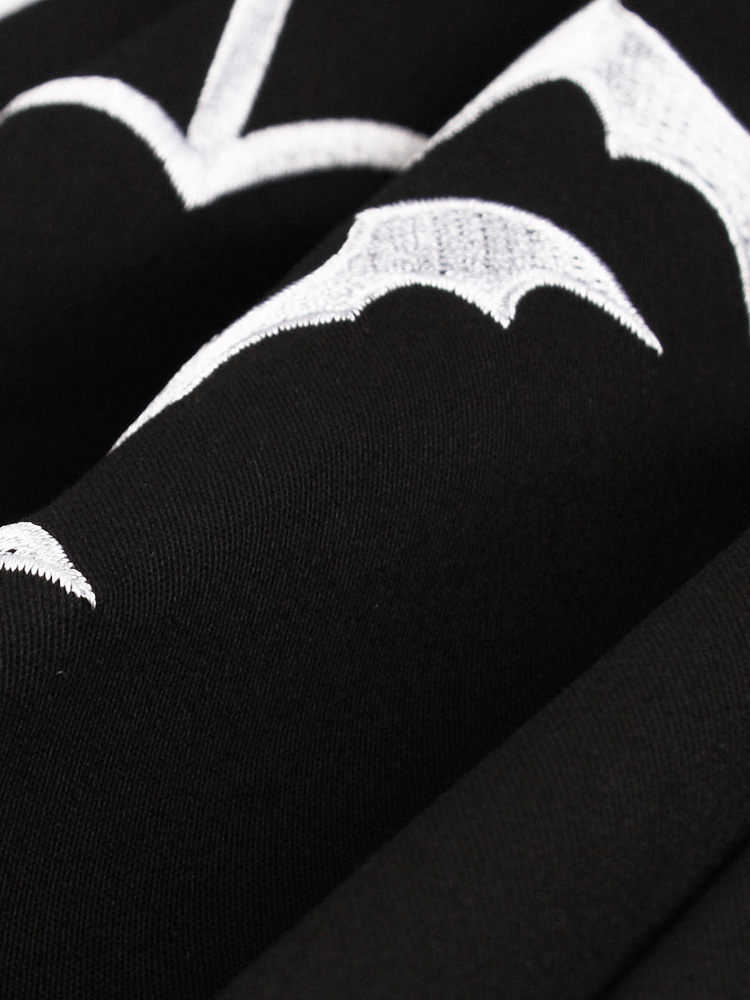 Tonval Robe Vintage de Fête d'Halloween pour Femmes, Broderie de Chauve-Souris, Manches Courtes, Décolleté en Goutte d'Eau, Robe Rétro Coupe Trapèze