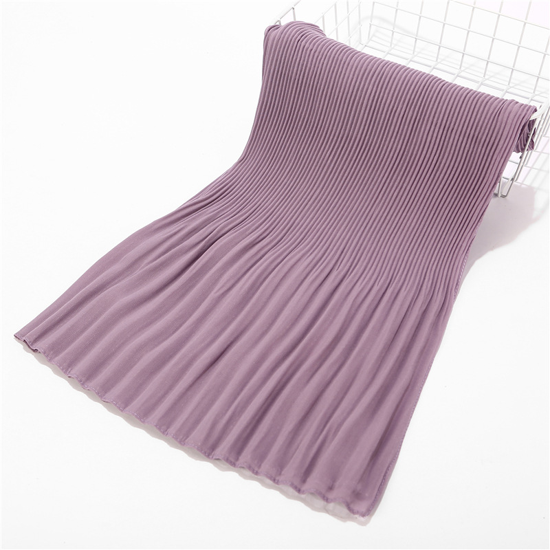Écharpe plissée en mousseline de soie froissée pour femme, hijab à capuche, châle de haute qualité, bandeau de sauna musulman, turban enveloppant