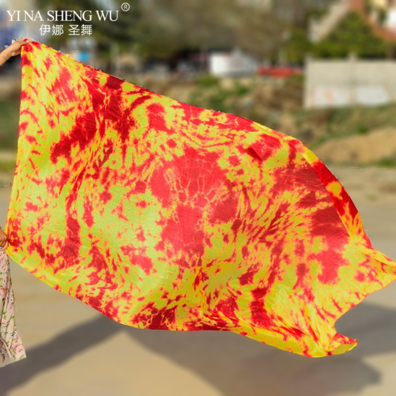 Voile de danse du ventre en soie pour femmes, accessoires de pratique de danse, voile 100% de 5mm, châle enveloppant dégradé 250x114cm, personnalisable