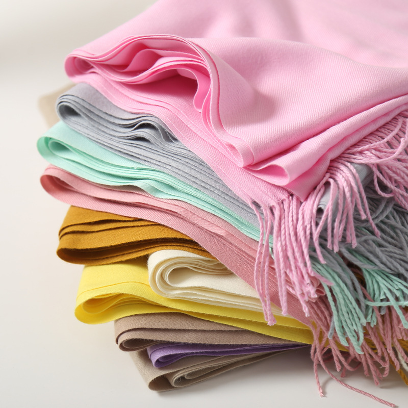 Écharpe Chaude en Cachemire pour Homme et Femme, Châle en Laine, Pashmina, Couverture Épaisse, Hijab Musulman, Collection Hiver 2024