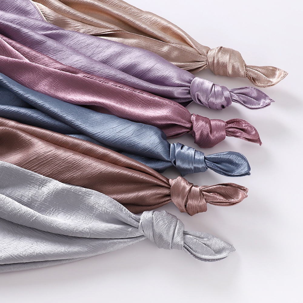 Hijab en mousseline de soie pour femmes, foulards de luxe, bandana, bandeau, châle, turban chic pour femme musulmane, hijabs