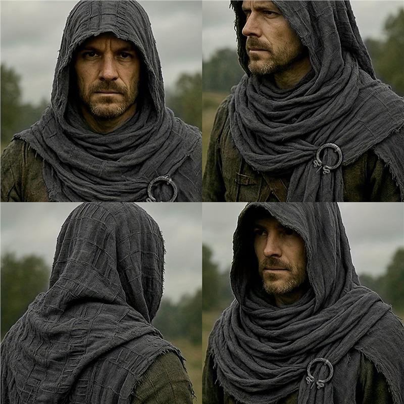 Techwear Style déchiré gland Punk Vintage écharpe homme femme médiéval chevalier Cape Halloween Cosplay châle Costume