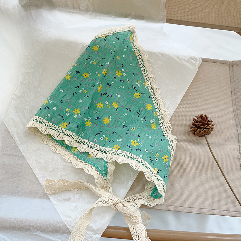Ins Internet célébrité bébé filles Triangle écharpe Style ethnique petite fille florale bébé Photo accessoires foulard petite écharpe bandeau