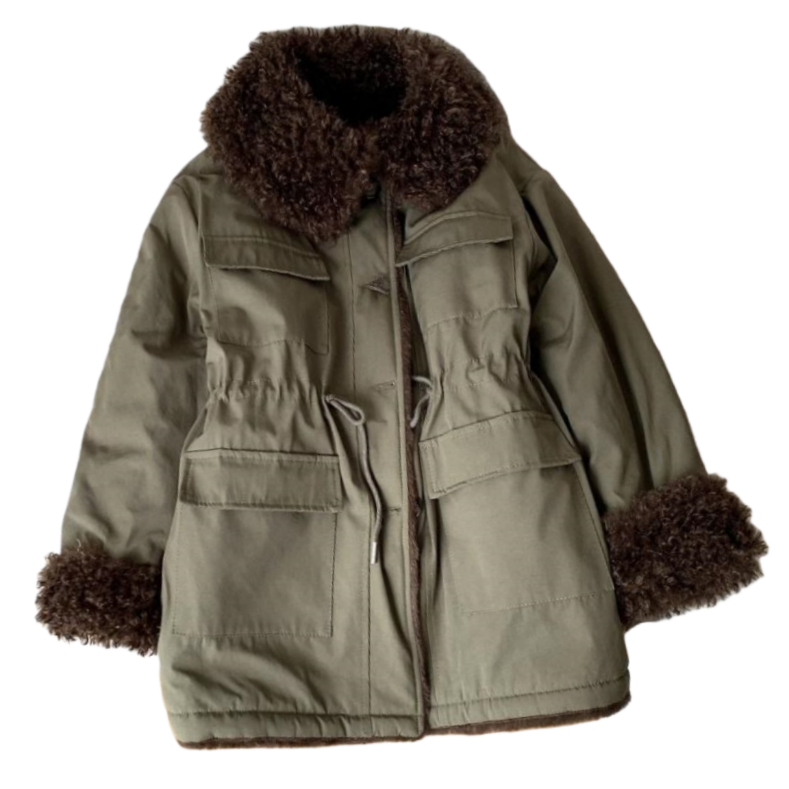 Manteau ample rembourré en coton pour femme, col à la mode, nouveau article d'hiver 2021, couleur contrastée, veste chaude, tendance féminine
