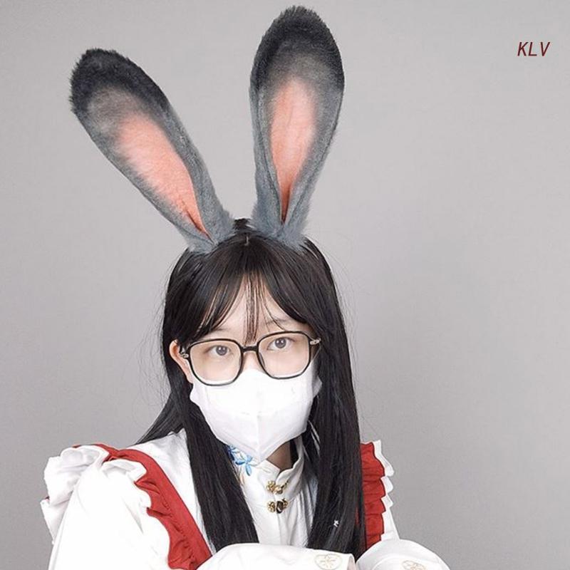 Serre-tête en peluche avec oreilles de lapin pour femme, serre-tête en peluche, idéal pour se laver le visage, idéal pour le printemps
