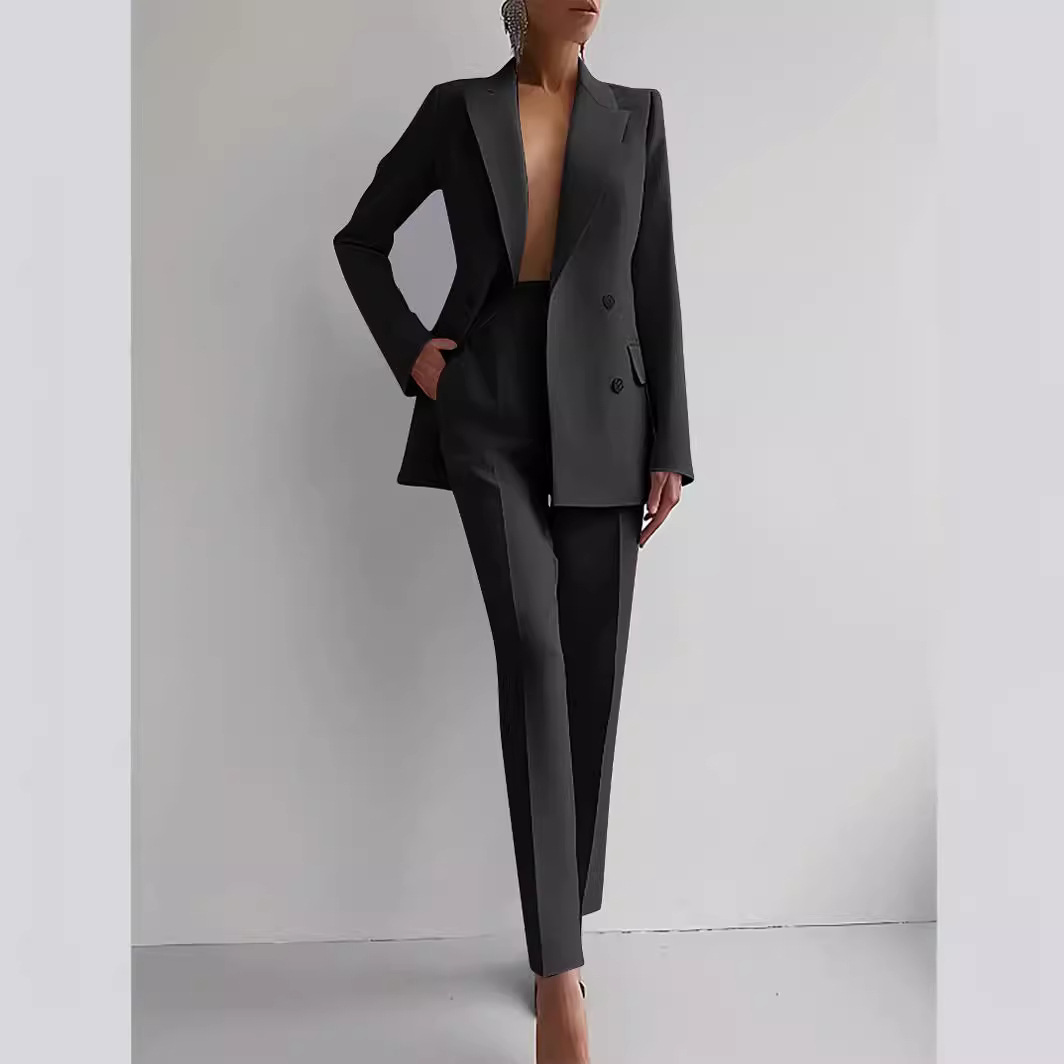 Ensemble tailleur élégant et pantalon large 2 pièces pour femme 2024 – Tenue de travail classique OL et survêtement de ville