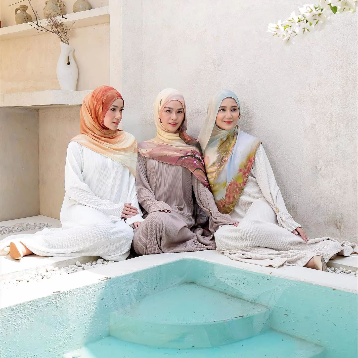 Nouvelle aquarelle imprimé rayonne Modal musulman Hijab écharpe pour femmes Ombre impression Foulard châle enveloppement femme Turban Foulard Bandana